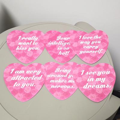 Love Confession Cards 55 Pcs Heart-shaped Oracle Cards for Lovers with Meanings On It 8.5*8.5cm