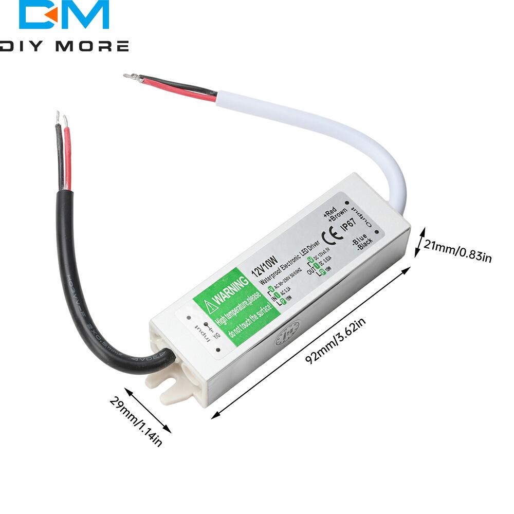 Waterproof Power Supply IP67 Lighting Transformer AC 90-250V To DC 12V LED Driver 10W/15W Outdoor Adapter