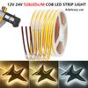 12V 24V COB LED Strip Light 528LEDs/m Cut Freely High Bright Flexible Tape 8mm PCB Linear Lighting 3000K 4000K 6000K Home Decor