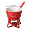 Fondue Pots Set Tealight Porcelain Melting Pots for Cheese Chocolate Butter Caramel Ceramic Butter Warmers Set with Fork