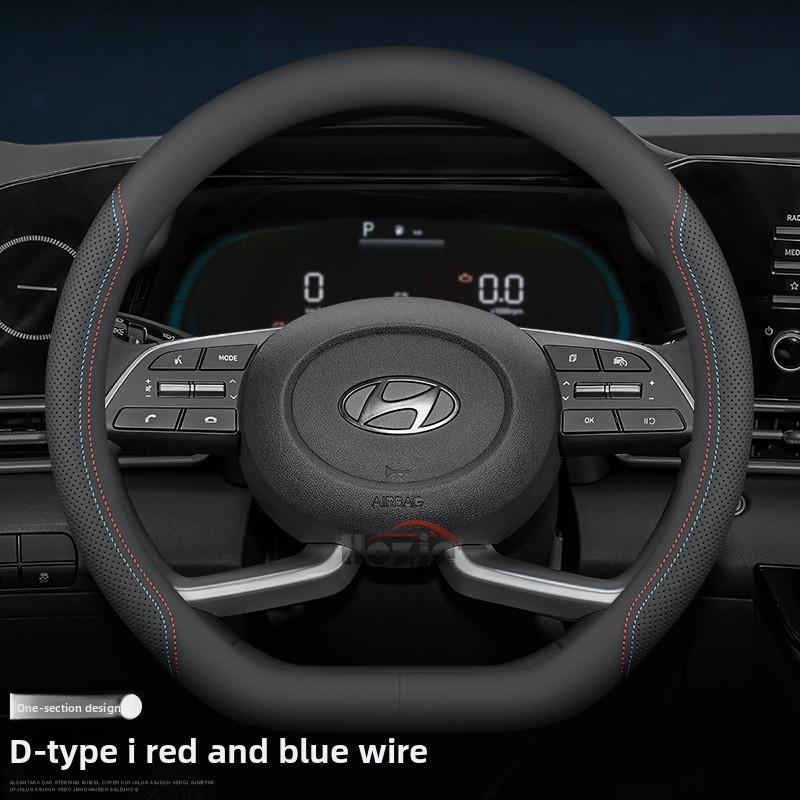 Kožený potah na volant do auta pro Hyundai Tucson Kona Elantra Santa Fe Sonata Creta Palisade Ioniq 5 2022 2023 2024 2025 2026