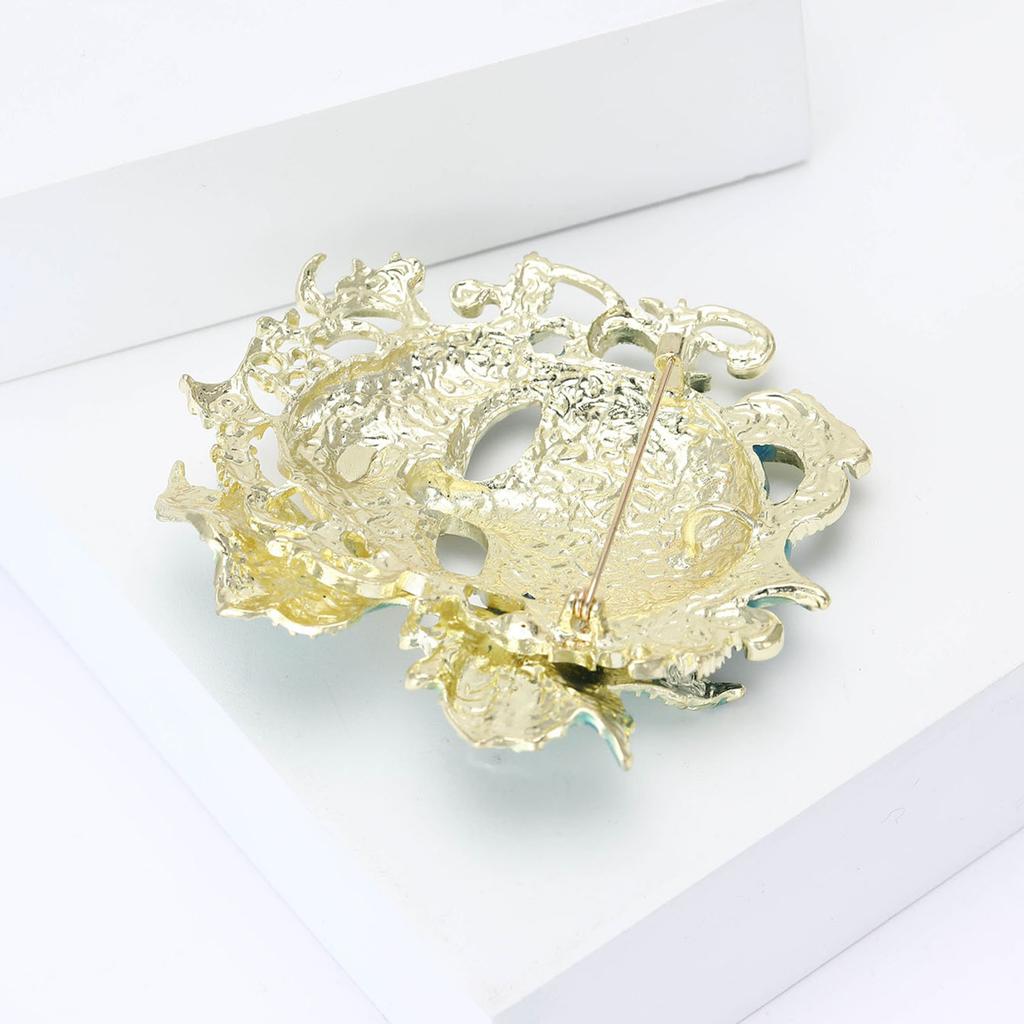 Vintage Palace Embossed Face Mask Brooch Men Women Costume Accessories Corsage Pin Jewellery Gifts