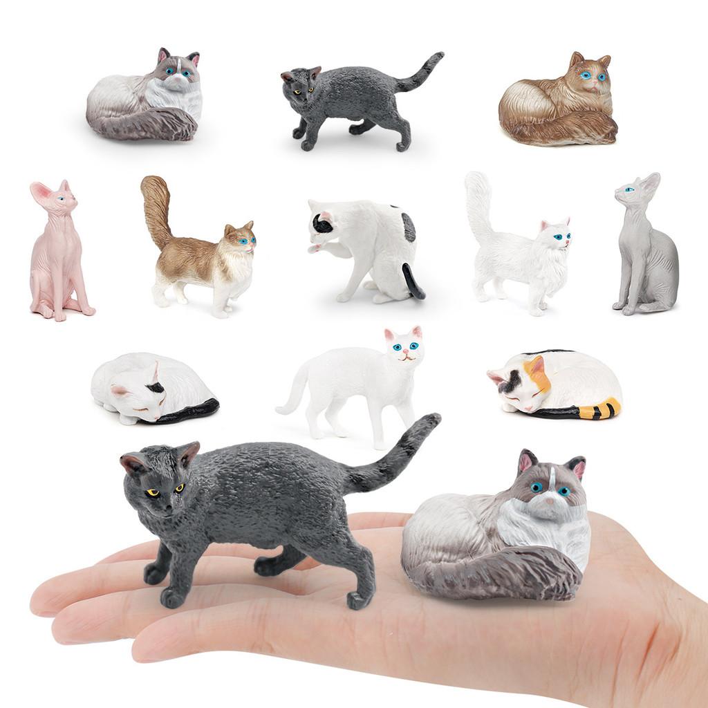 Calico Ragdoll Cat Cat Figure Model For Kids Learning Toy And Decorative Display