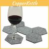 Timeless Design Pack Of 6 Felt Fabric Hexagon Cup Mat Drink Coasters Beer Coffee Placemat
