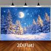 1 Winter Wonderland Moonlight Forest Background - Snowy Pine Trees Sparkling Stars  Spotlight Photography Background