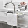New Storage Organizer for Kitchen Sink Faucet Sponge Soap Cloth Drain Rack Holder Shelf No Drills Requir