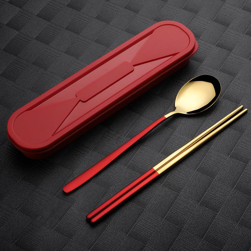 

Столовые приборы ложка вилка палочки для еды набор столовых приборов обеденная посуда 3 шт/набор 304 нержавеющая сталь портативный с коробкой кухонные принадлежности