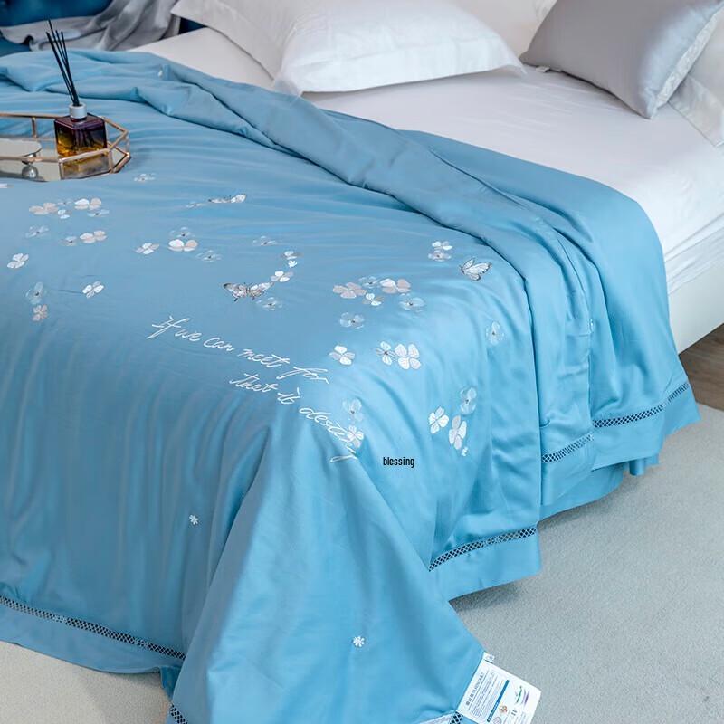 Louis Kellog Butterfly Embroidery Tussah Silk Quilt