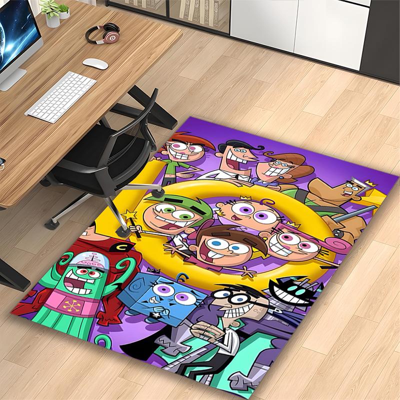 [1pc Color Cartoon Kids Office Chair Carpet] Digital Printed Area Rug for Home & Game Room Use, Soft Indoor Sofa Chair Mat