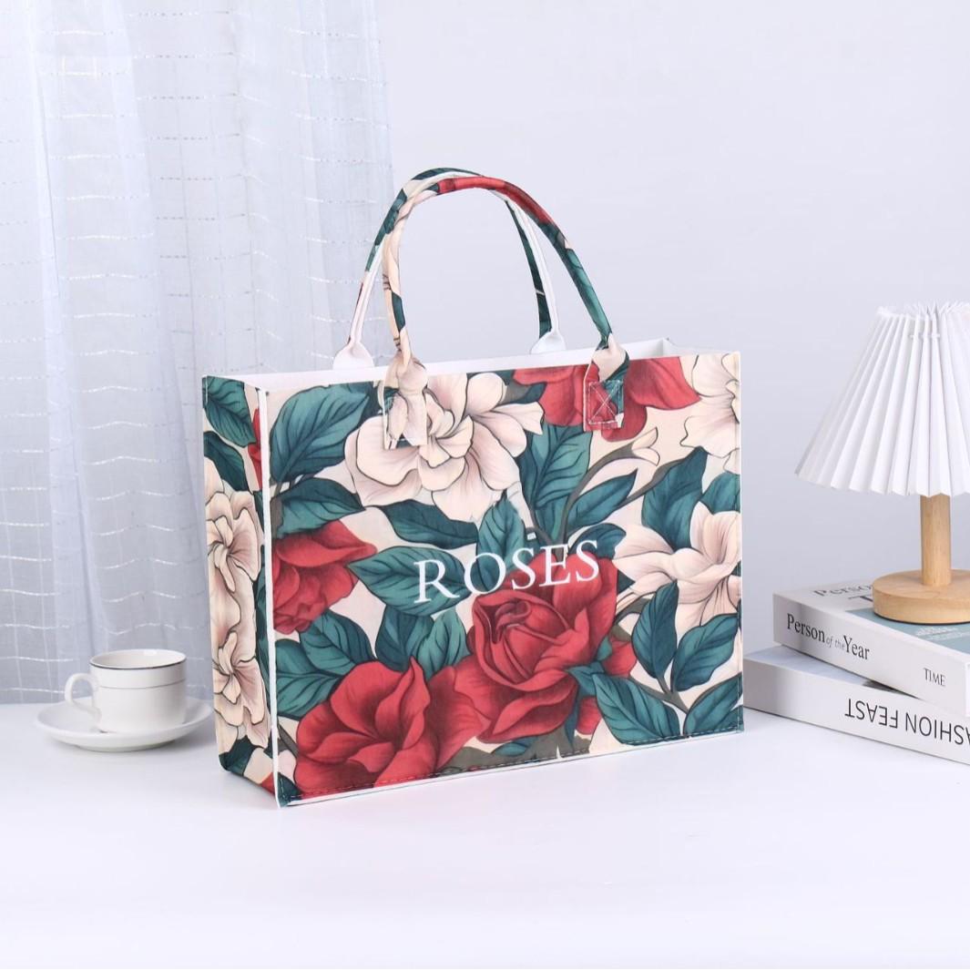 

2025 Современная фетровая сумка-тоут в китайском стиле: Сумка большой вместимости с художественным принтом Es68cAFA