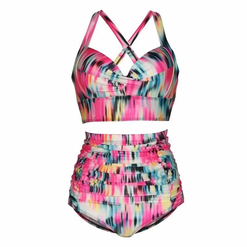 New Sexy Plus Size Swimwear Push Up Bikini High Waist Swimsuit Women Female Oversize Beach Wear Bathing Suit 2025  Mujer 5XL