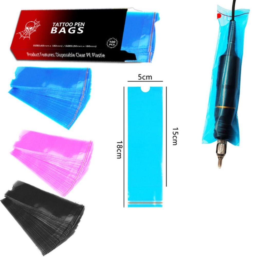 100Pcs Plastic Tattoo Machine Protection Bags Disposable Tattoo Accessories