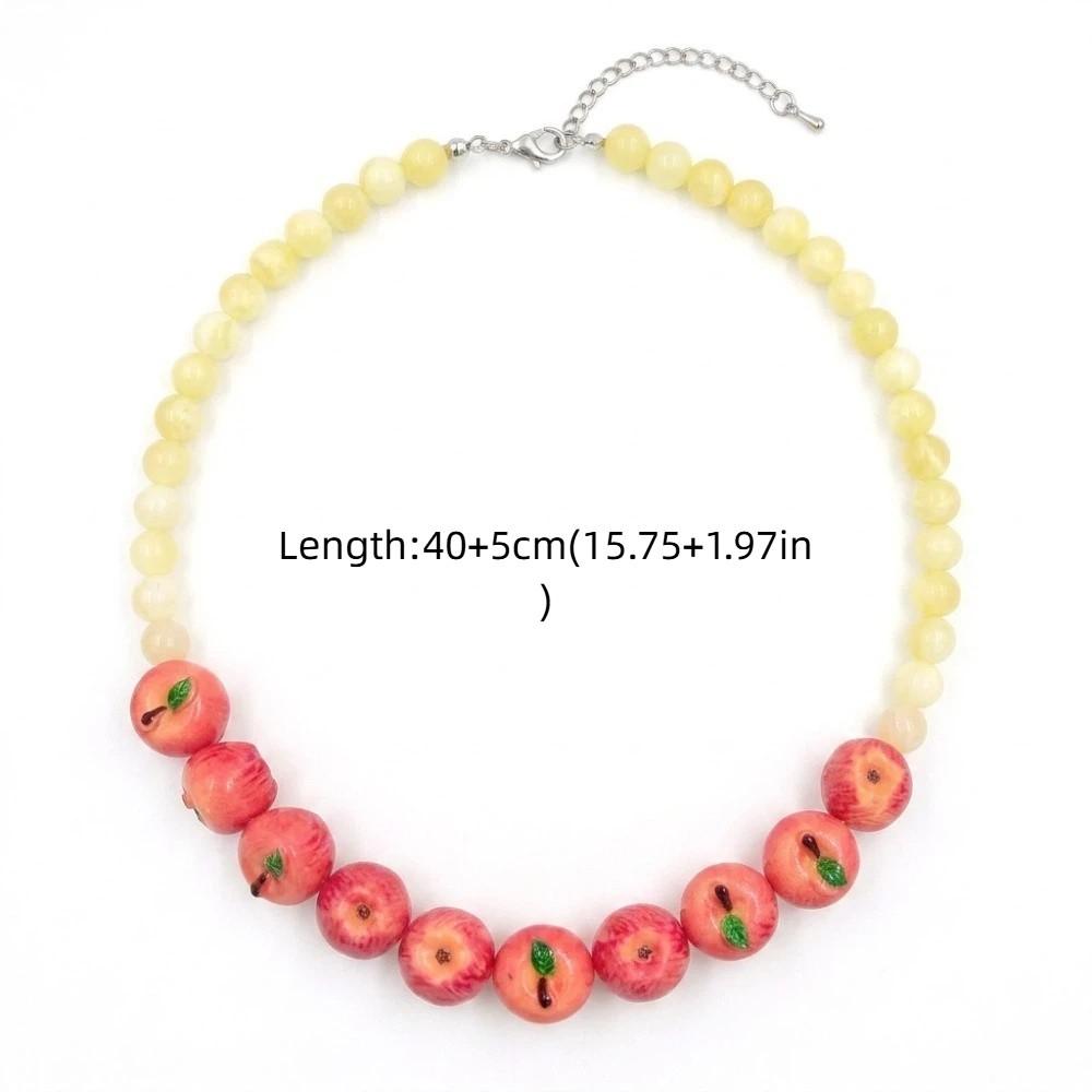 3D Fruit 3D Fruit Necklace Colorful Fruit Beaded Chain Necklace Handmade Necklace Party Use