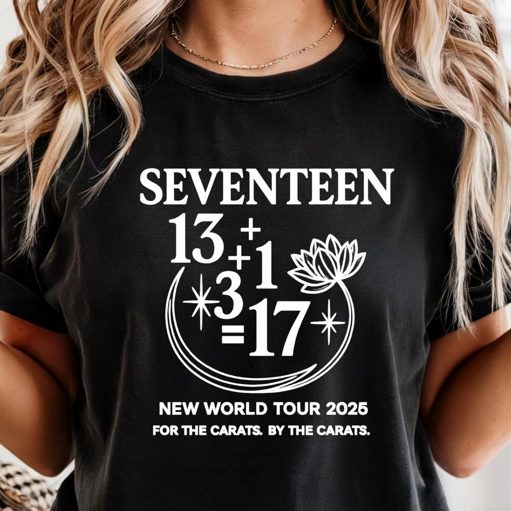 SEVENTEEN Тур 2025 13+3+1=17 Kpop Карат Счастливым Днем Рождения Баста Унисекс Футболка XL
