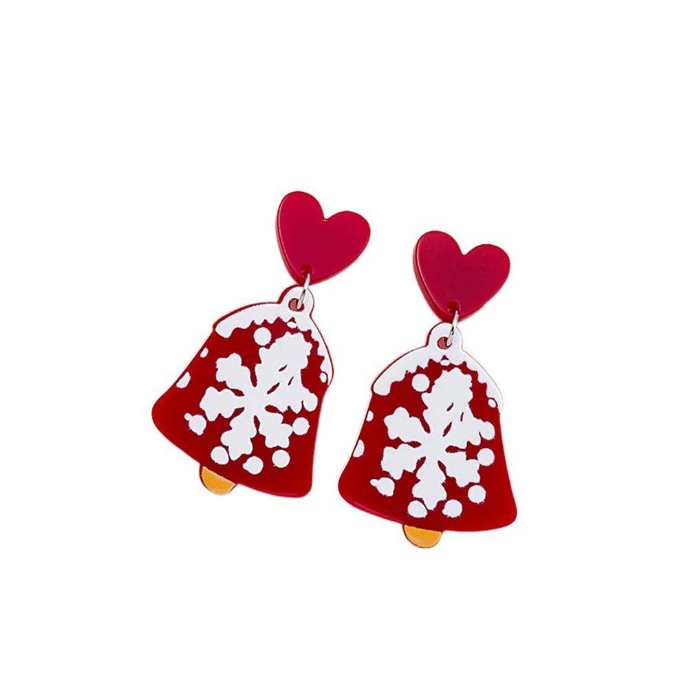 Snowman Christmas Tree Bells Christmas Earrings Christmas Ear Hook Dangle Earring Christmas Gift