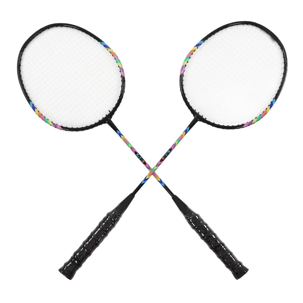2Pcs Badminton Racquets Set Lightweight Sturdy Double Badminton Rackets with Storage Bag for 2 Player