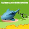 LED Illuminated Shark Shape Keychains Offering Light for Dark Key Finding At Night and As Fun Decorations