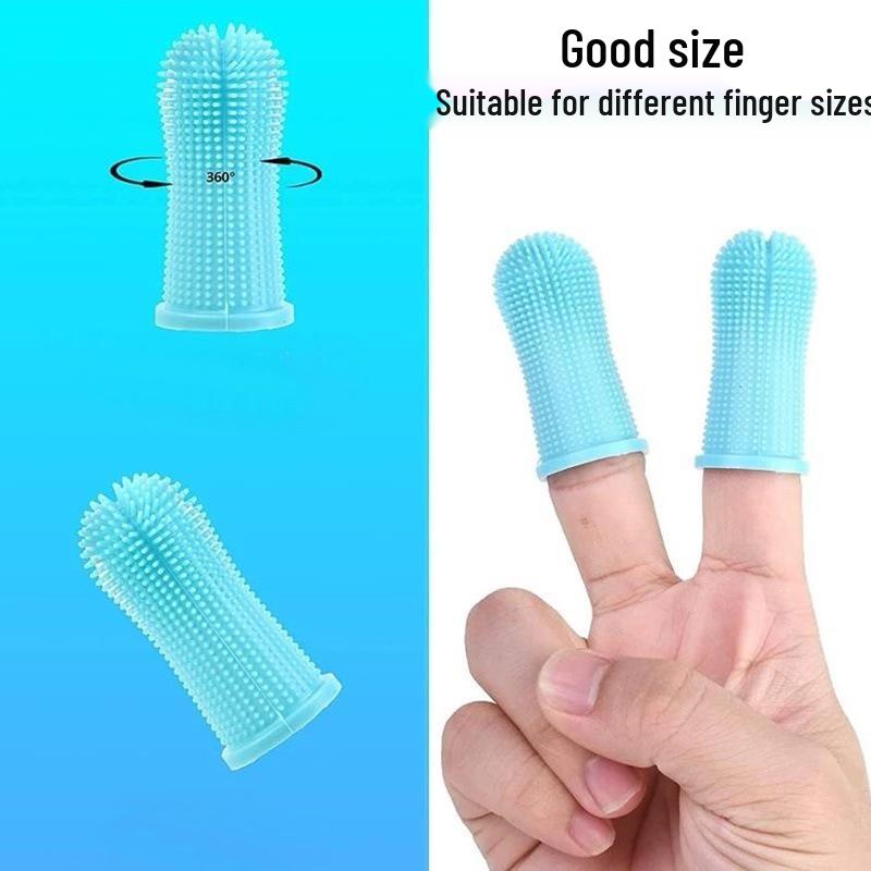 Pet Finger Toothbrush for Cats and Dogs - Anti-Tartar Oral Cleaning Tool