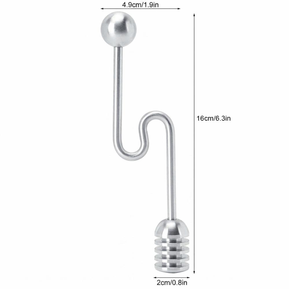 Manico curvo Cucchiaio per miele Acciaio inossidabile Drizzler liscio per miele Stampaggio integrale Lucido Mescolatore per dolci Uso quotidiano