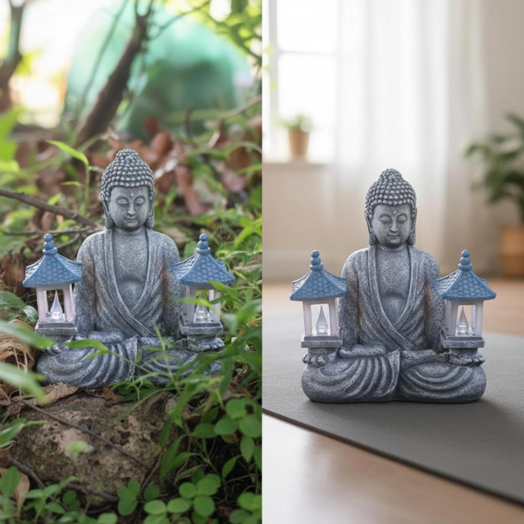 Harz Buddha Meditationsstatue Friedliches Dekoratives Ornament Beruhigend für den Eingangsbereich
