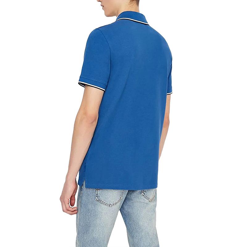 Armani Exchange Solid Color Logo Cotton Short Sleeve Polo Shirt Men Tops Indigo 8NZF70-Z8M9Z-15BE