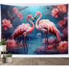 HVEST Pink Flamingo Tapestry Tropical Bird and Pink Floral In Rainforest Tapestry Wall Hanging Forest Nature Landscape Wall Art for Bedroom Living
