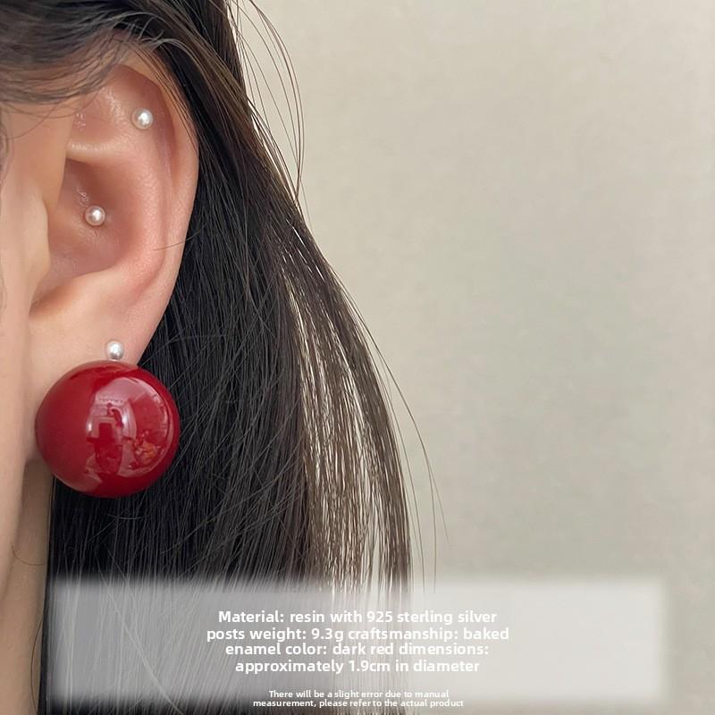Bright Blue-green Spherical Earrings - A Unique and Fresh Ear Accessory