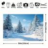1pc Rustic Polyester Christmas Backdrop, Sparkling Winter Wonderland Scene, Durable Holiday Party Decoration, No Electricity Nee