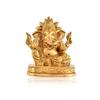 Ganesha Brass Idol Sitting On Base, Ganpati Sitting Idol, Gajanan Murti, Brass