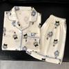Popular Fresh Ice Silk Pajamas Women'S Summer Cute Girl Short-Sleeved Suit Silk Loungewear