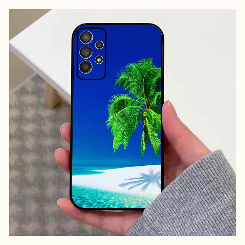 

Морские Тропические Пальмы Пляж Чехол для Телефона Для Samsung Galaxy A13,A21s,A22,A31,A32,A52,A53,A71,A80,A91 Мягкий Черный Чехол Samsung a40