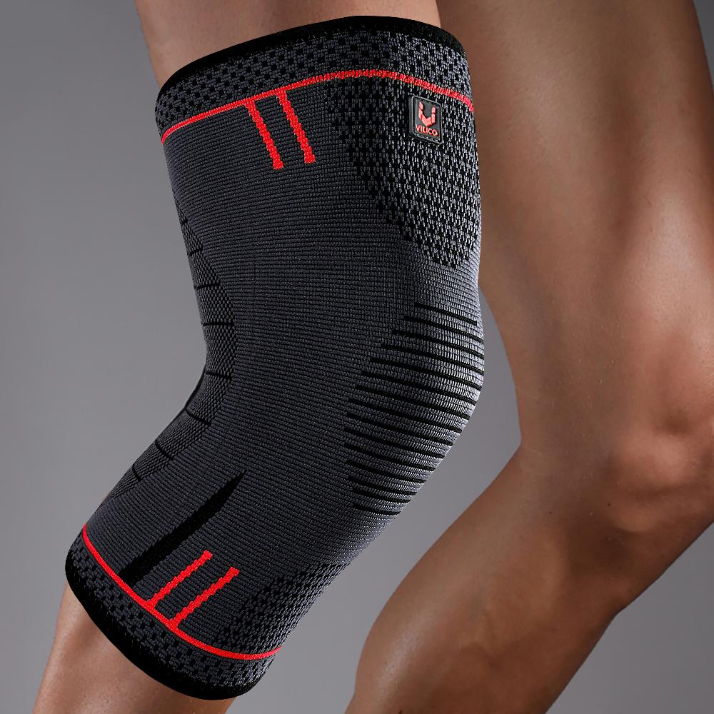 

1 Pcs Compression Knee Ergonomic Support Sleeve Elastic Knee Pads Brace Springs Gym Sports Protector Basketball Hiking Leg Area Guards M