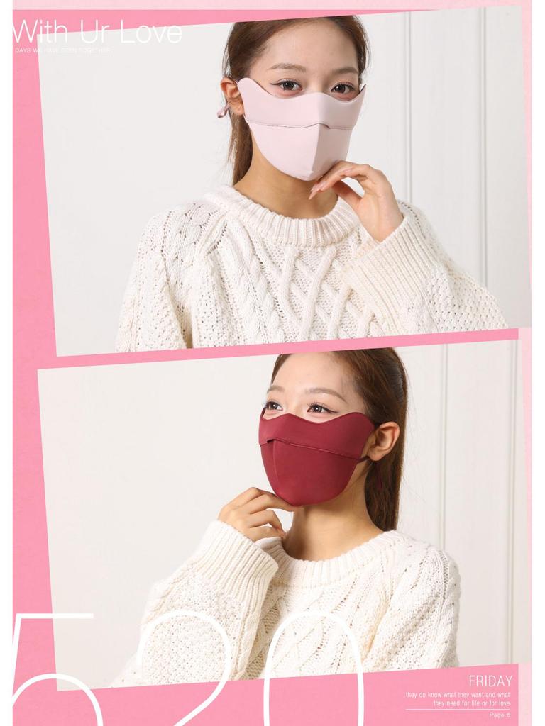 Women's High-Value Windproof & Warm Face Cover for Riding, Autumn/Winter Sun Protection, Washable Sponge Mask