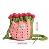 Bohemian Rose Bouquet Weave Bag Crochet Cotton Rope Flower Shoulder Bag Romantic Rustic Knitted Crossbody Bag Birthday Gift