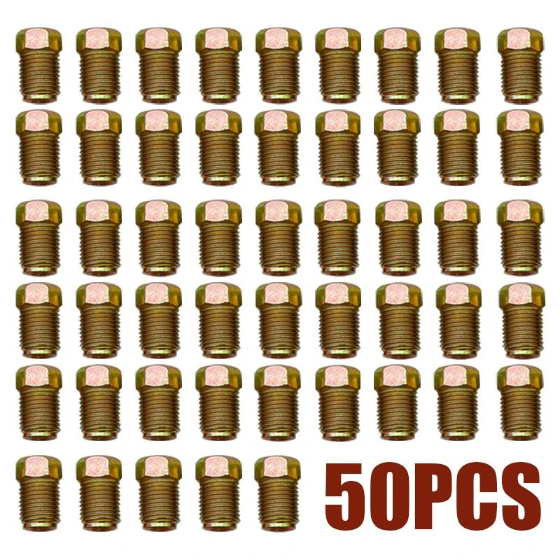 10/20/50X 10mmx1mm Male Short Car Brake Pipe Screw Nuts Bolts for 3/16" Inch Metric Braking Tube Brake Line Fittings Connectors