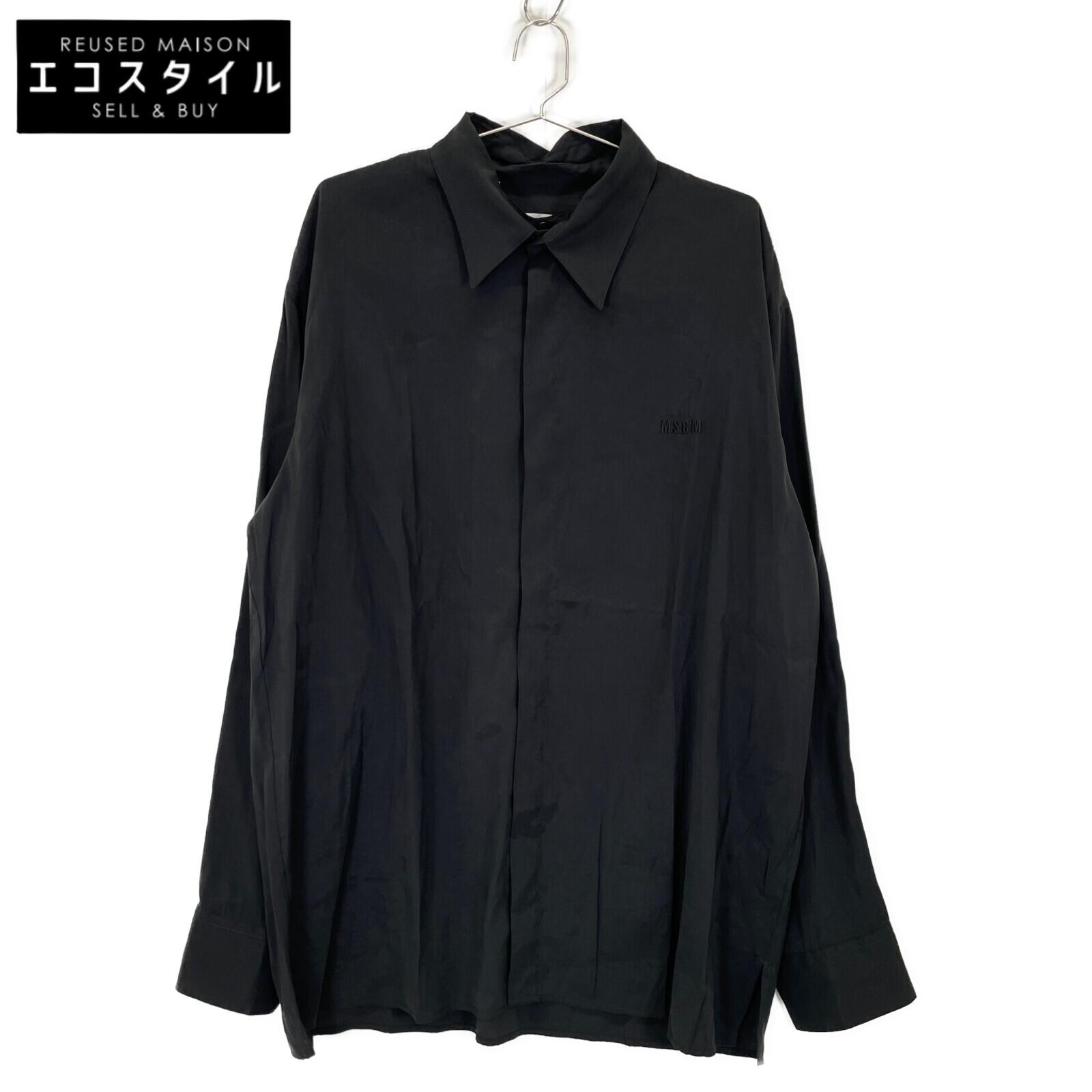 

MSGM Black Lid Collar Fluid Shirt tops 41 blackUsed
