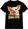 Oink Oink Tričko s prasátkem Roztomilé usměvavé selátko Grafické tričko Zvířátko z farmy Ležérní top