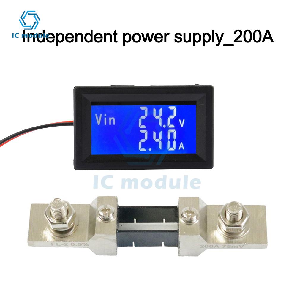 LCD DC DC Meter Head 75mV Digital Display Dual Display Voltage Current Temperature RS485 High Current Modbus Protocol