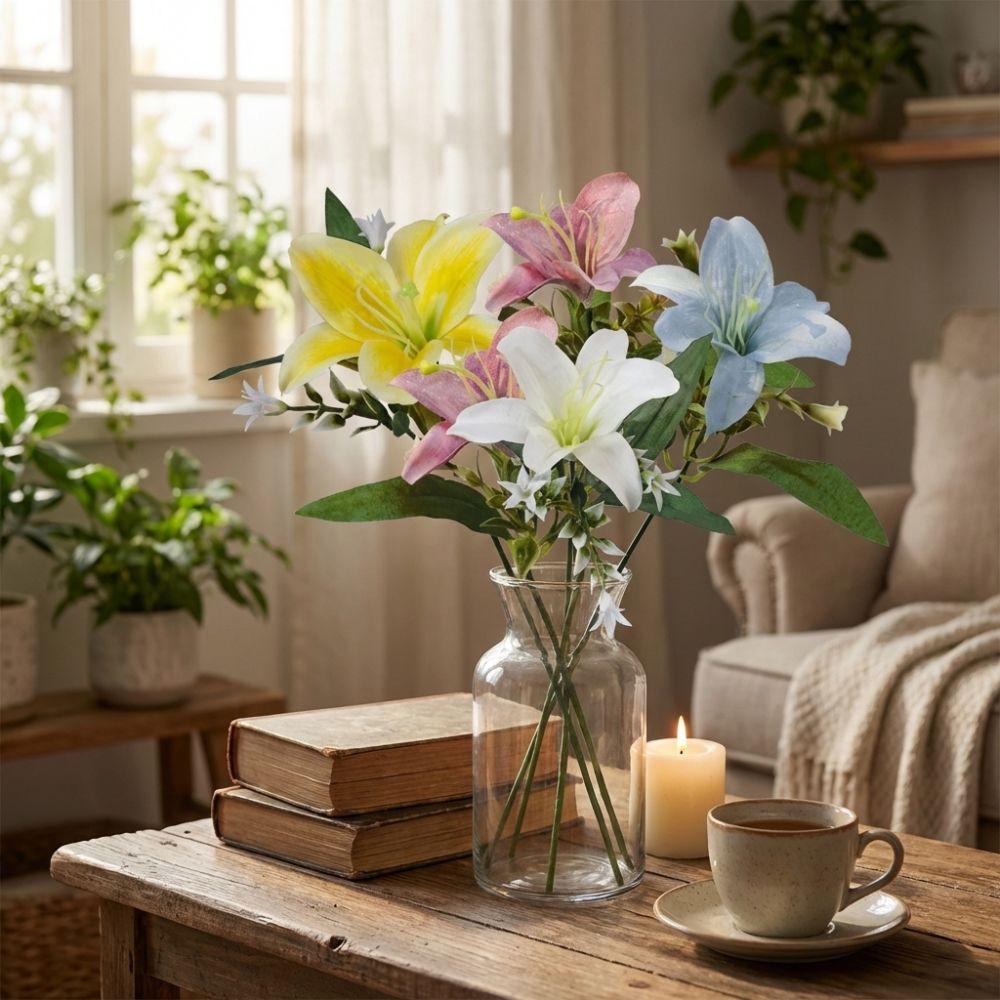 Real Touch Simulated Flower Handmade Silk Fake Bouquets Artificial Flower Branch  Window Display