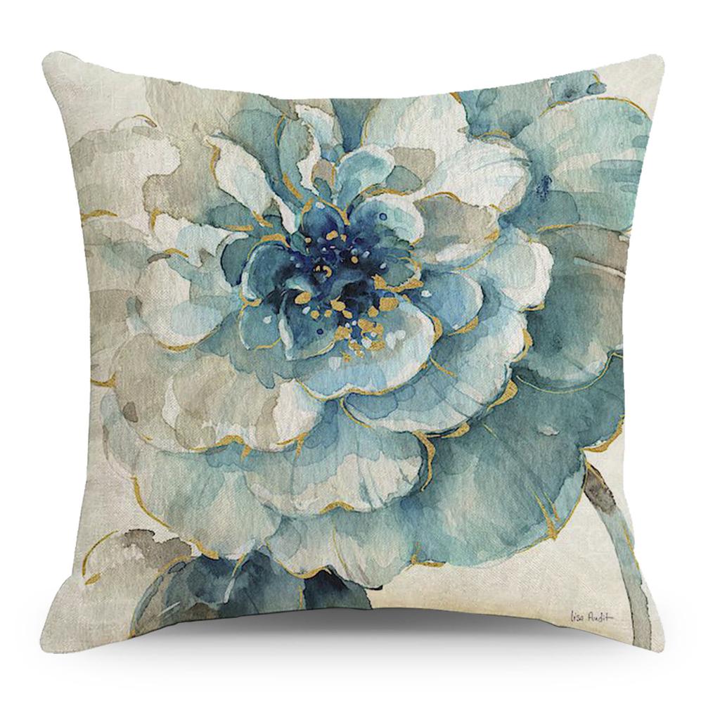 Art Floral Cotton and Linen Pillow Case Car Pillow Sofa Cushion