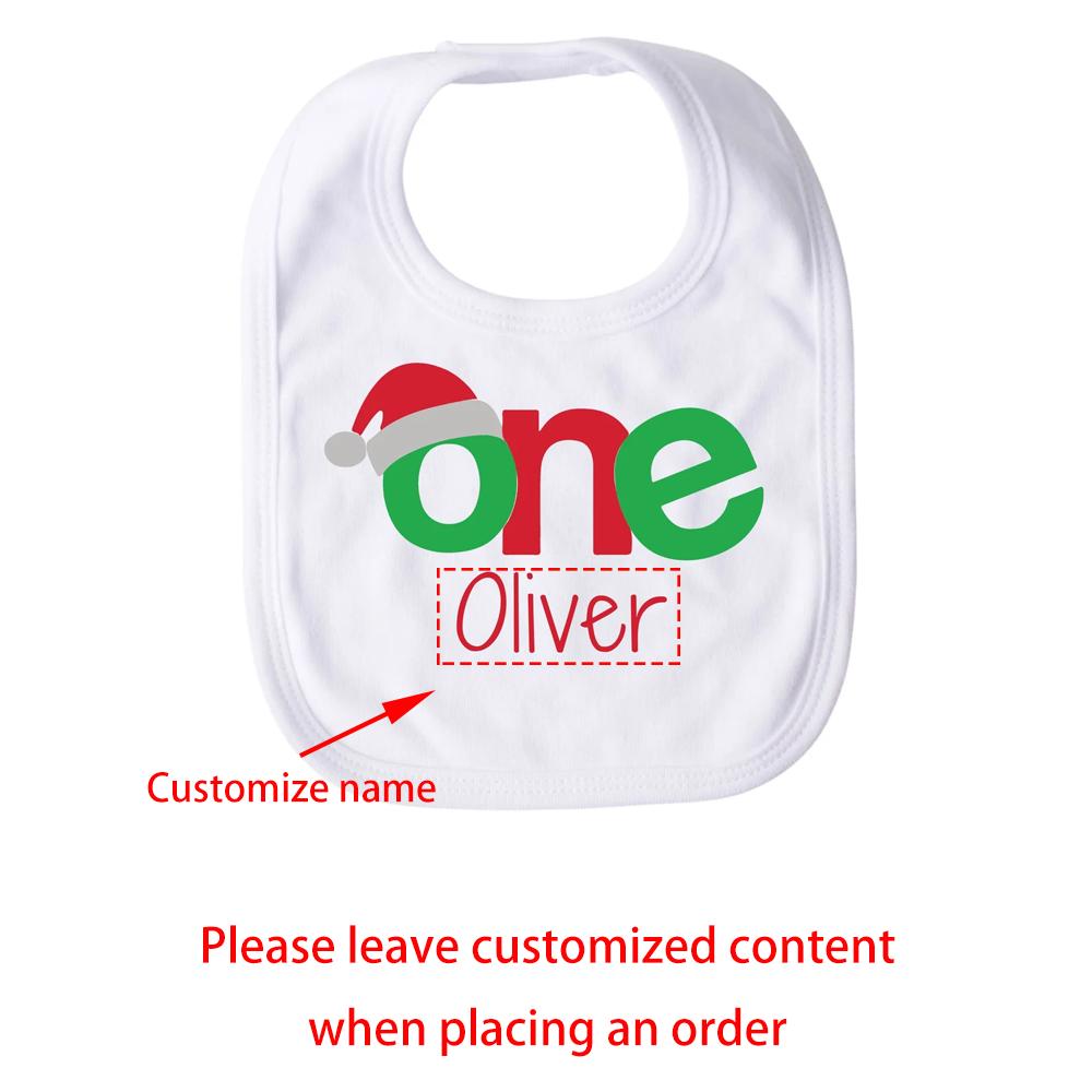 

Personalized Christmas First Birthday Bib Winter Holiday 1st Baby Cake Smash Bib Birthday Party Decor Baby Shower Newborn Gift 1pcs 21x32cm