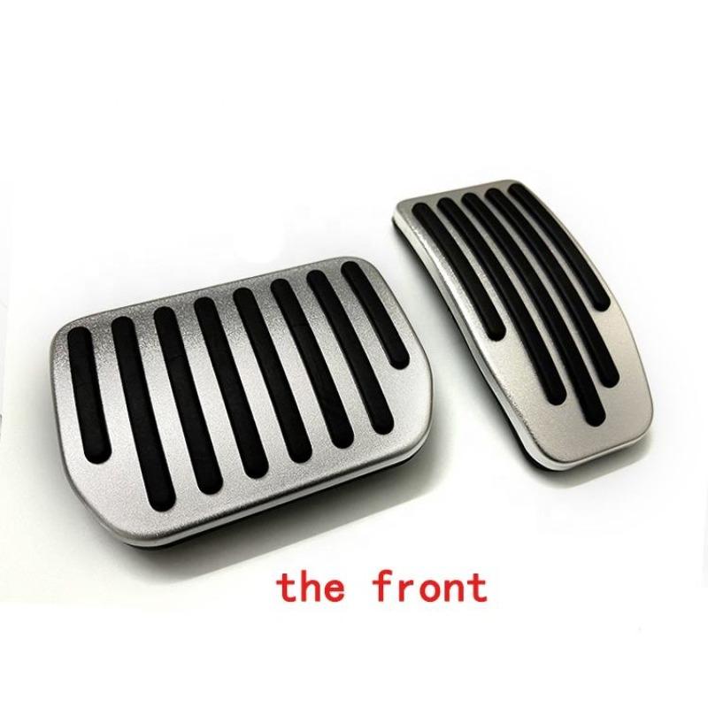 För Tesla Model 3 Y 2017-2025 Aluminium Fotpedalsskydd Set Dödpedalsskydd Halkfria Bromsacceleratorpedaler Biltillbehör