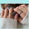 Elegant Korean Style S925 Pure Silver Ring Featuring Geometric Design And Adjustable Fit