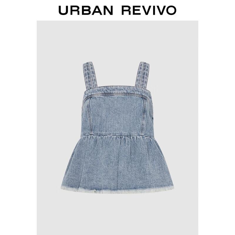 UR Women s Retro Washed Frayed Denim Crop Camisole XS