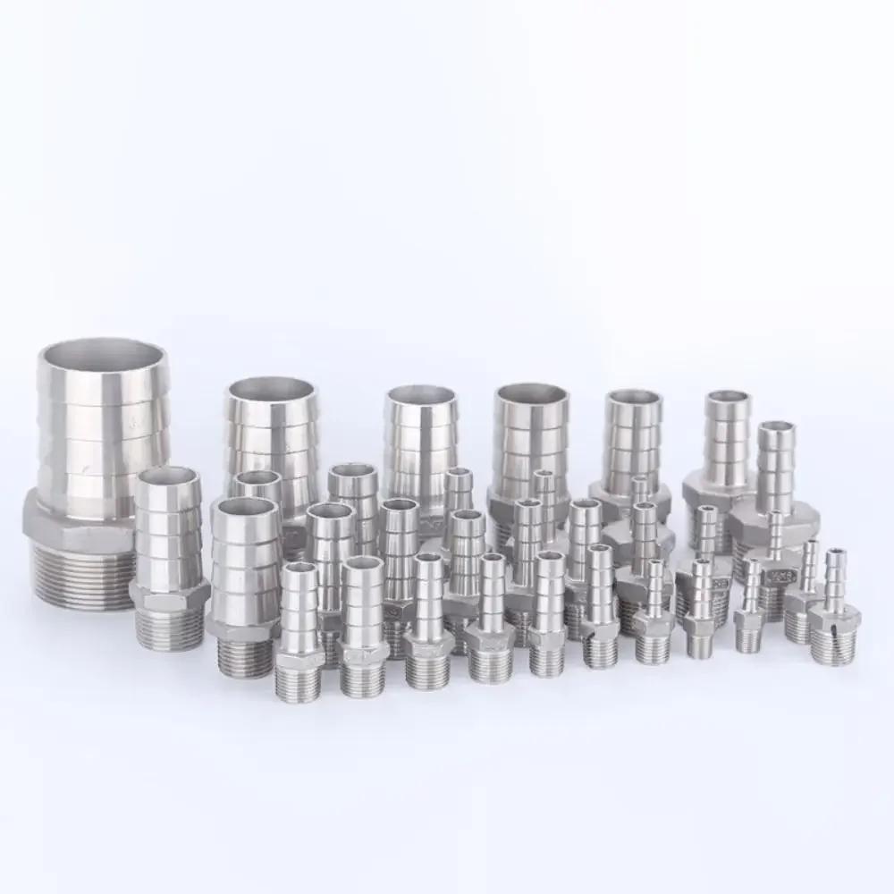 1Pcs Connector Adapter Pipe Joint 304 Stainless Steel BSPT Hose Connector 1/8" 3/8" 1/2" 1/4" Male Thread Pipe Fitting