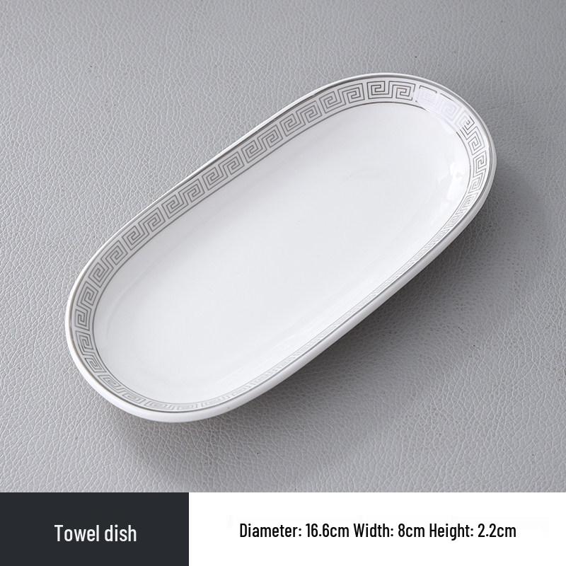 Luxury Ceramic Tableware Set - 4-Piece High-End Bowls, Plates & Dishes for Hotels & Restaurants