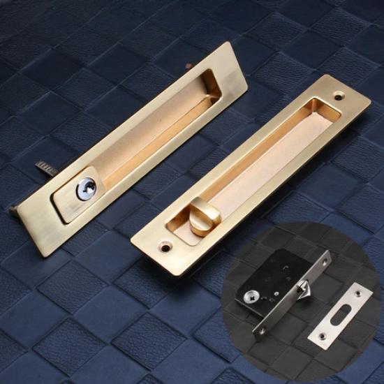 Sliding Door Sliding Door Lock Safety Lock Barn Door Cabinet Embedded Hardware Suit Wood Door Handle Interior Door Furniturelock