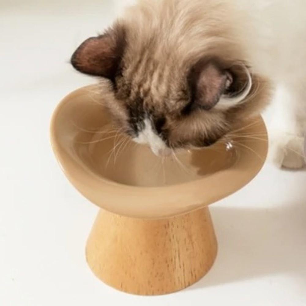 Ceramic Pet Cat Bowl Non-Slip Spill Proof Bowl Dog Cat Feeder Diagonal Neck Bowl For Cat Dog