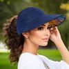 Fashionable Wide-Brim Sun Hat with Ponytail Hole - Bohemian Baseball Cap Design,Breathable Polyester, Perfect for Summer Outdoor