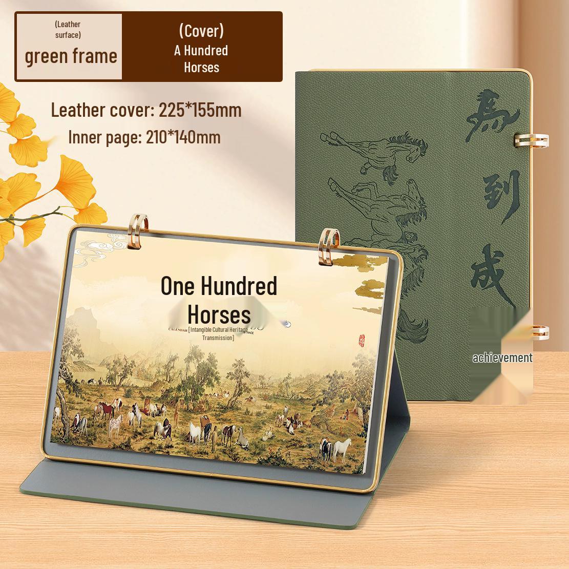 2026 Lux Leather Desk Calendar with Custom Logo - Elegant Office Gift